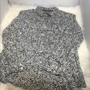 White Stag zebra print button down